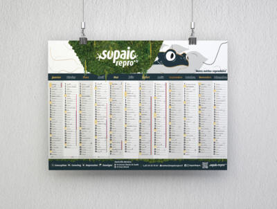 Calendrier type banque grand format